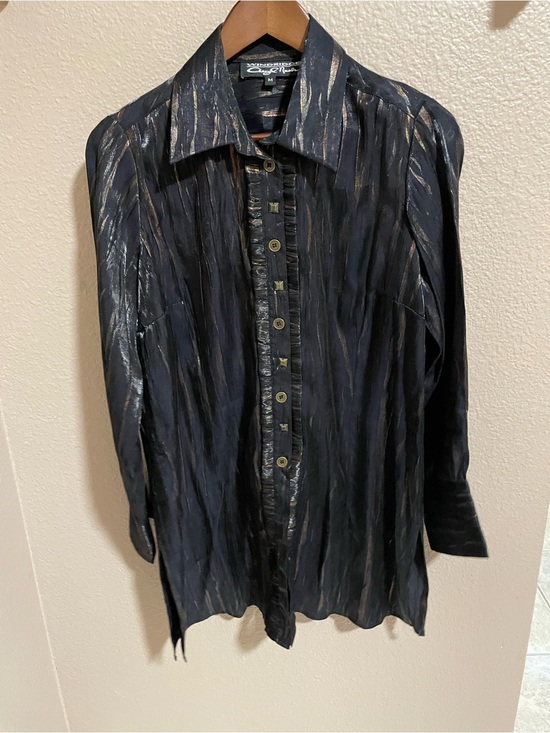 Windridge Tops - Windridge Black Striped Button-Front Tunic